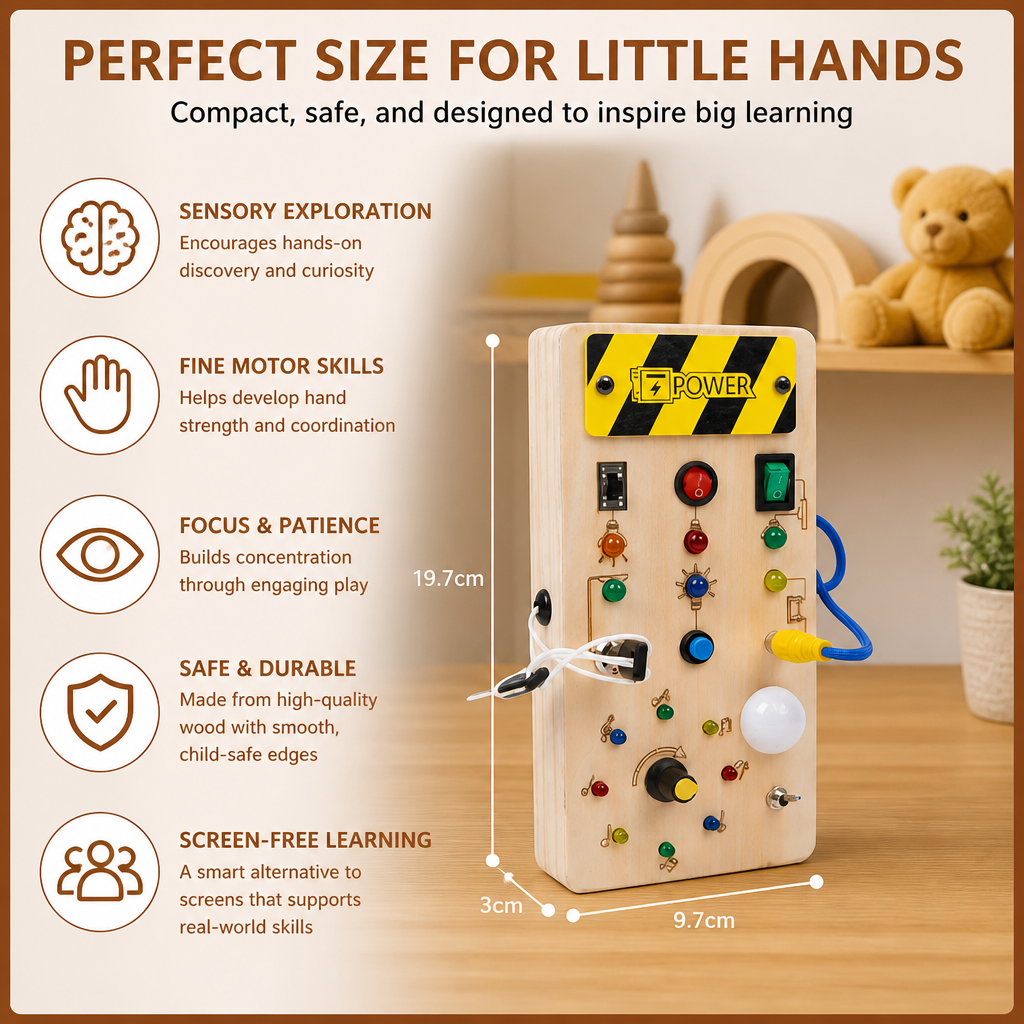 Montessori wooden activity board