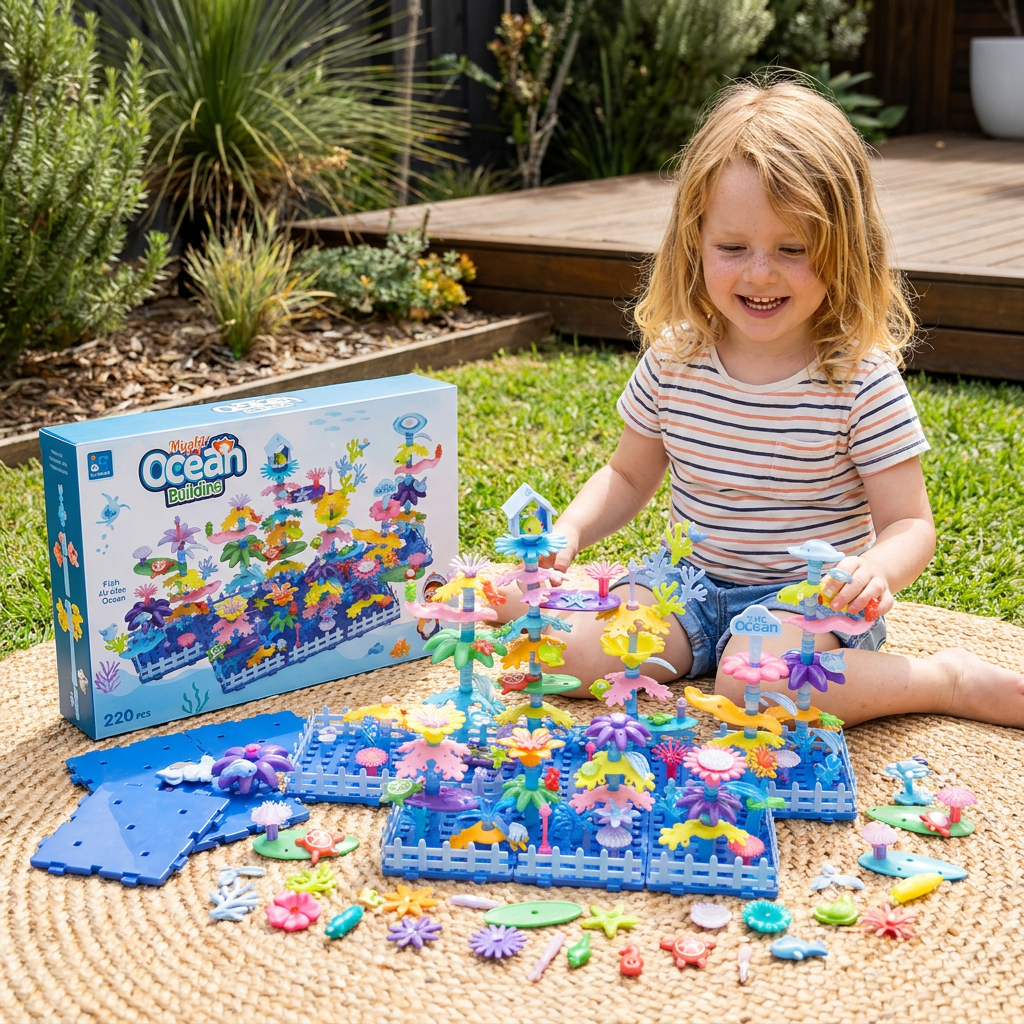 Kids Build-A-Garden Flower Toy Set – Creative Building Playset