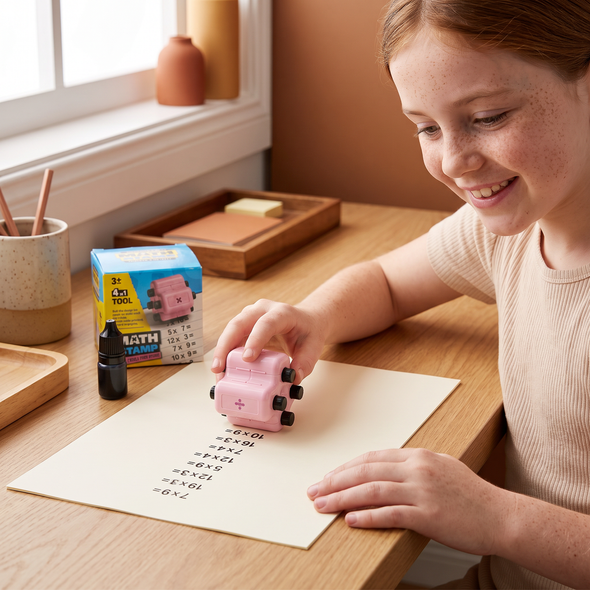 4-in-1 Math Roller Stamp – Addition, Subtraction, Multiplication & Division Practice