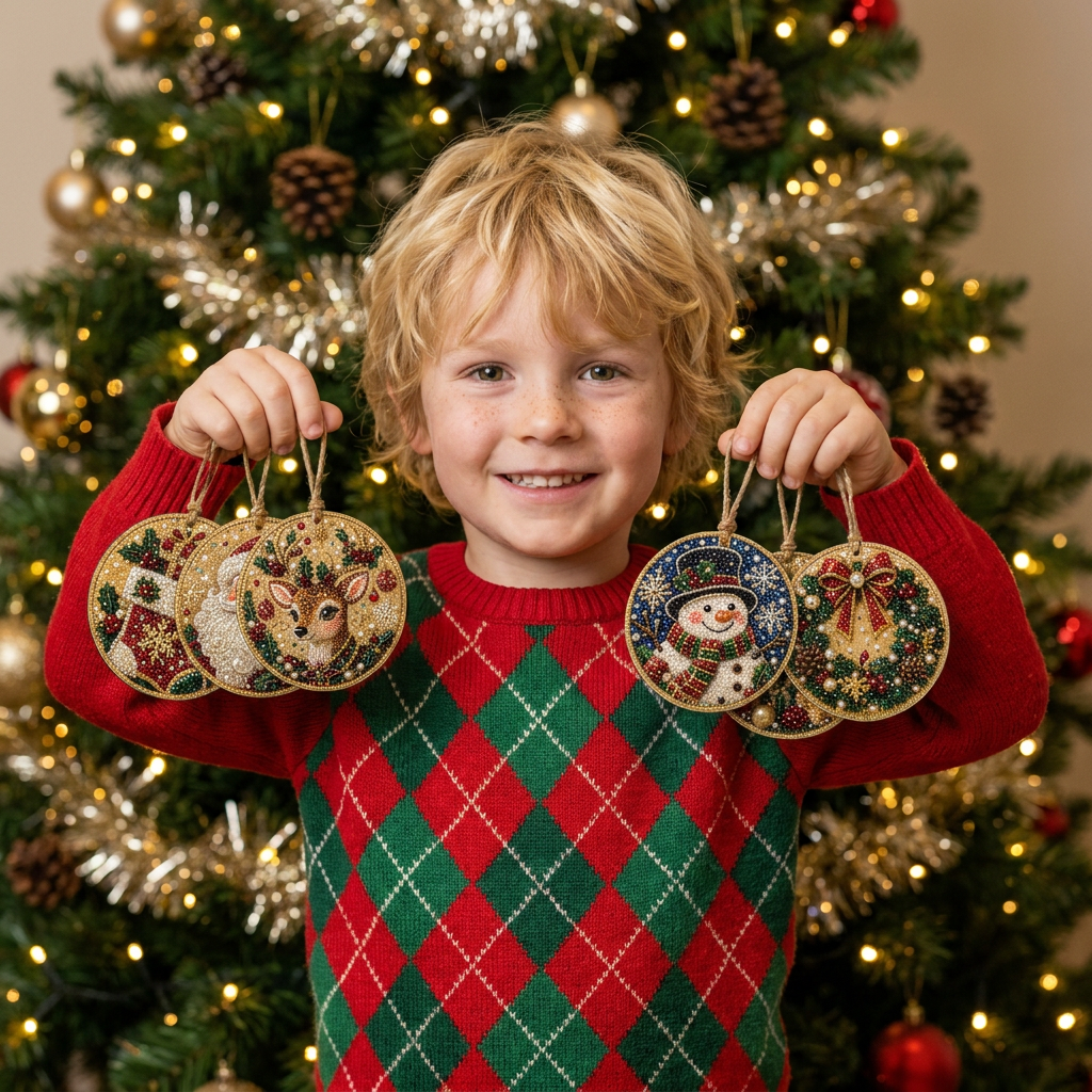 DIY Christmas Wooden Ornament Diamond Painting Kit