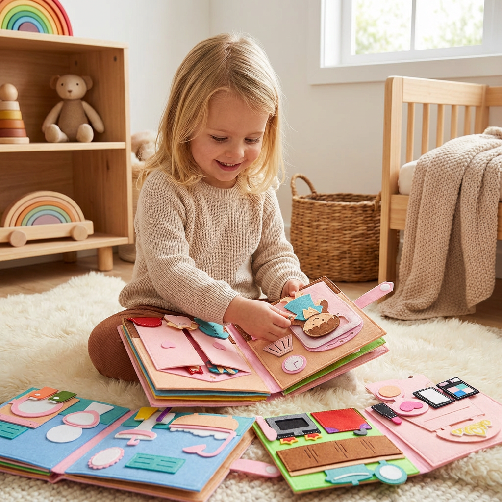 Montessori Felt Busy Book for Children – Dressing, Sorting & Everyday Learning