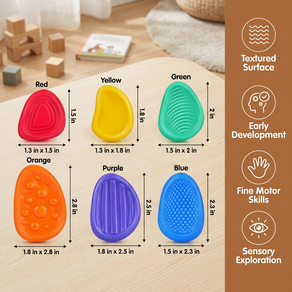 Sensory Stones for Kids – Textured Touch & Feel Learning Toy for Early Development