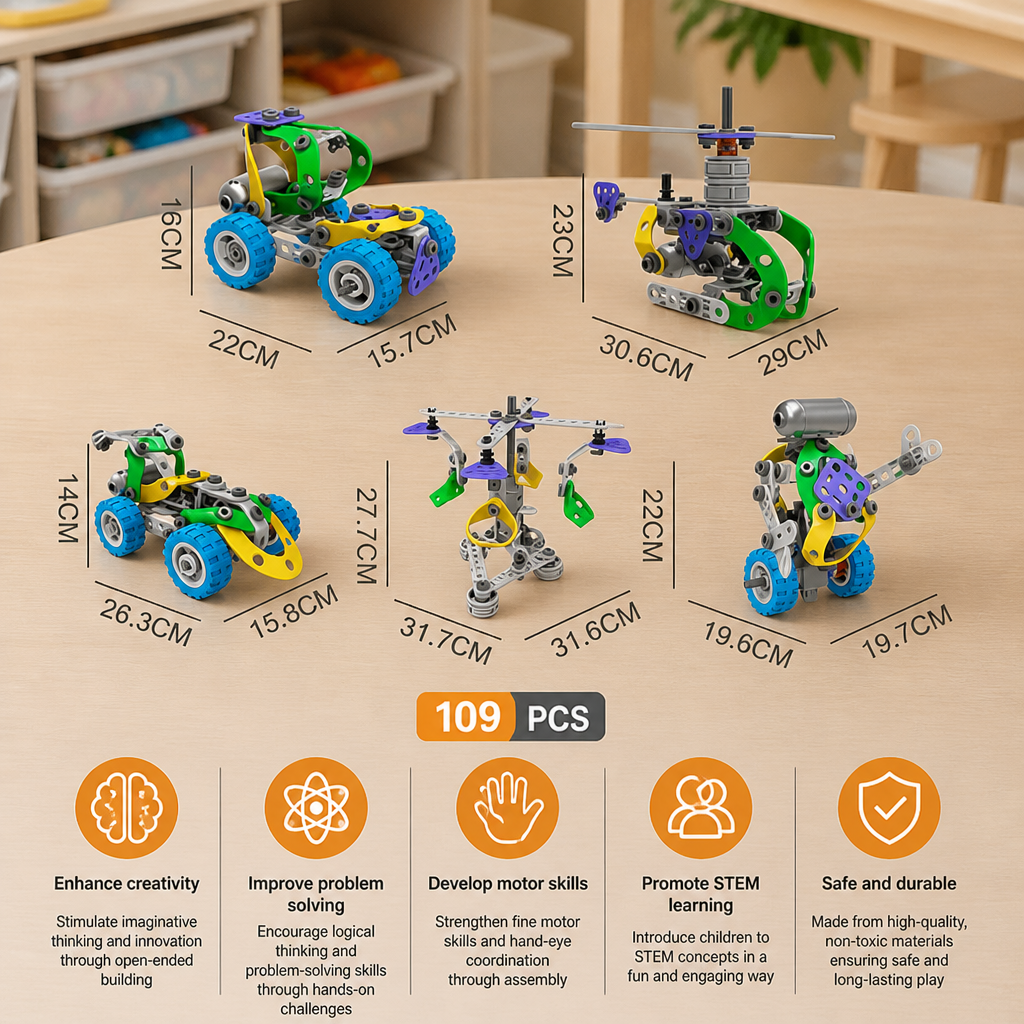109 Piece STEM Building Set with Screwdriver