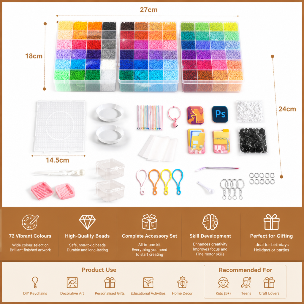 Premium Fuse Beads Set with Crafting Tools – DIY Arts & Crafts Kit