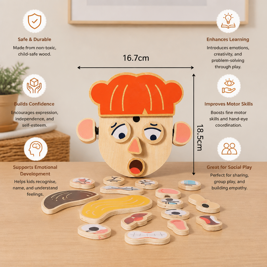Wooden Facial Expressions & Emotions Learning Toy for Kids