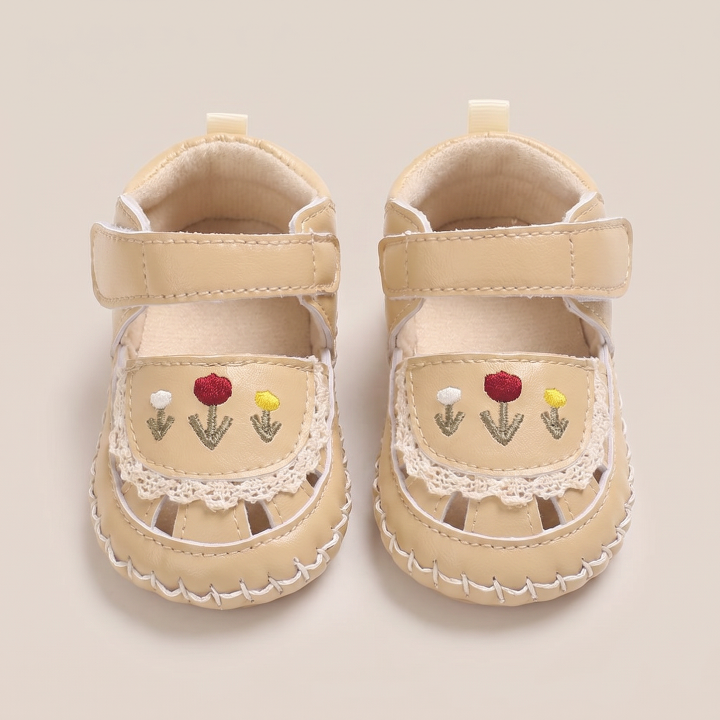 Lace Trim Flower Sneaker Sandals