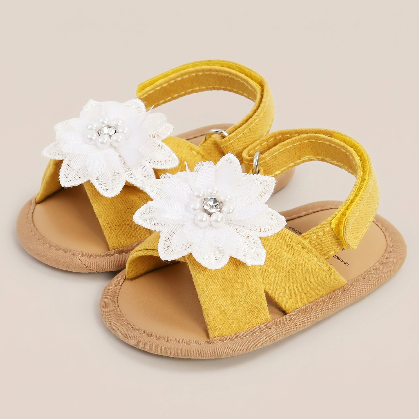 Chiffon Flower Flat Sandals