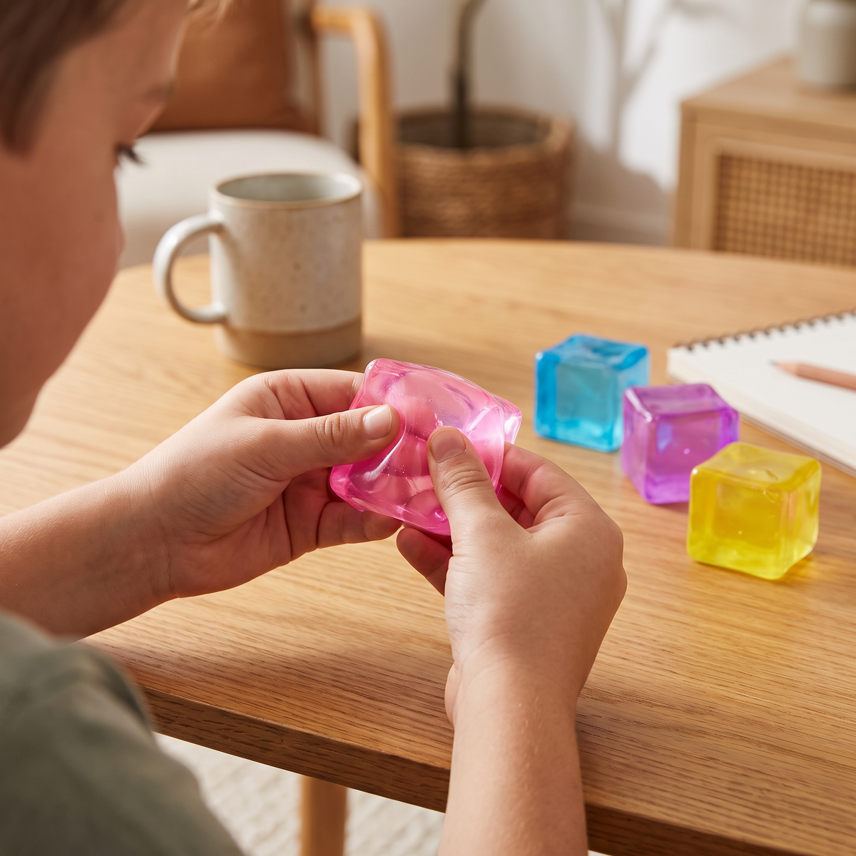 Cube Squishy Stress Ball – Soft Gel Sensory Fidget Toy
