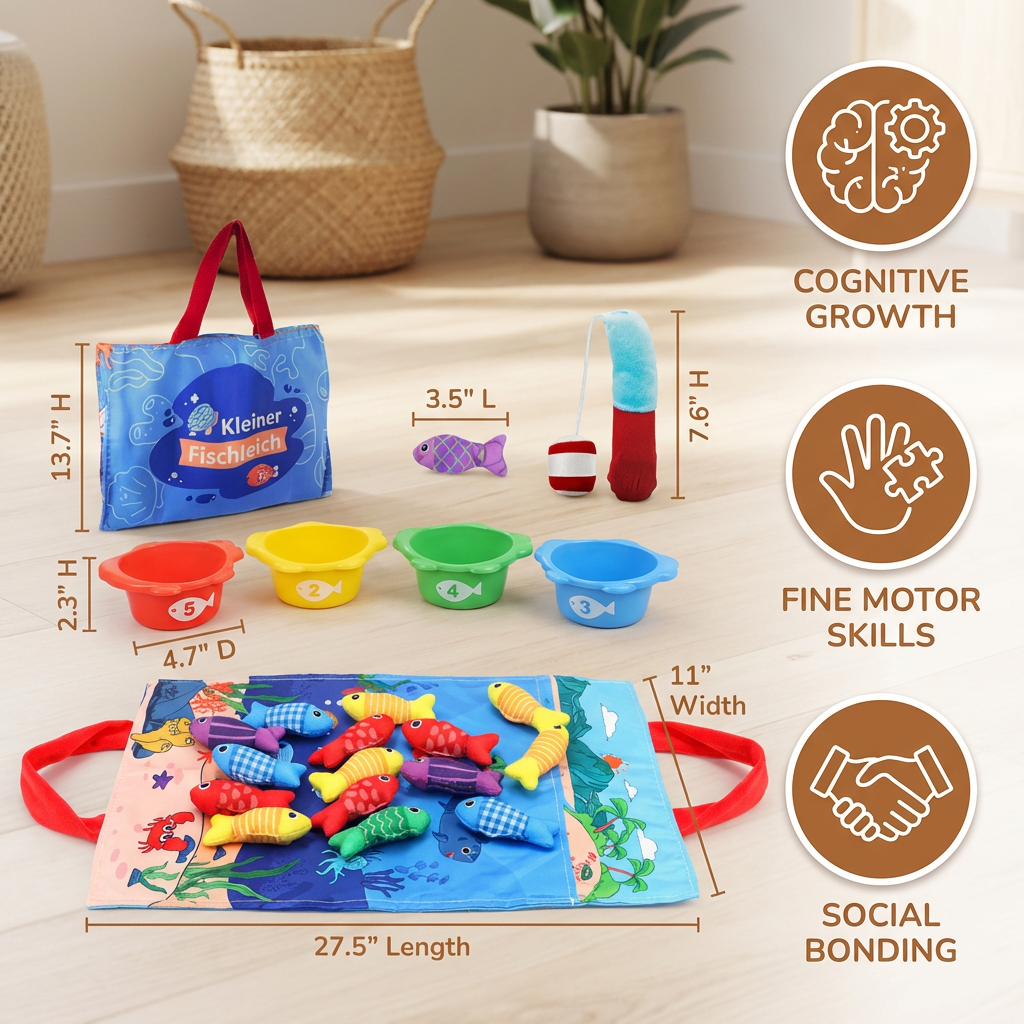 Montessori Plush Fishing Bond Toy