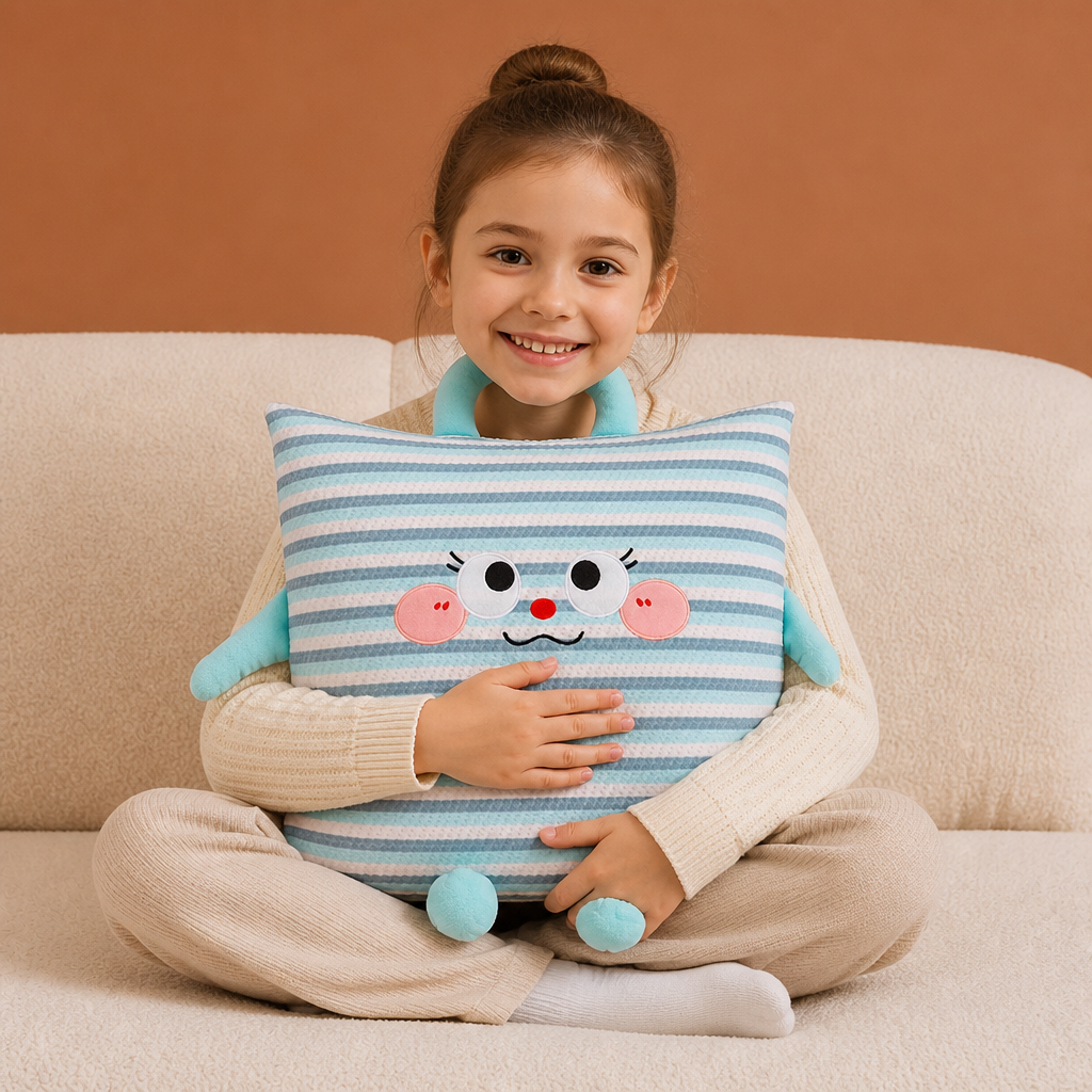 2-in-1 Cushion and Blanket with Cute Design