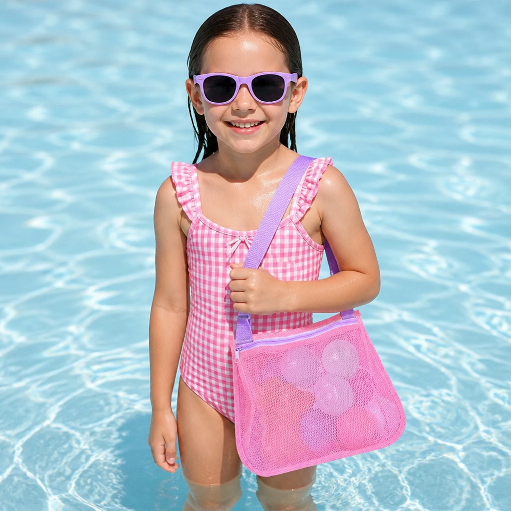 Kids Mesh Beach and Pool Bag for Toys and Accessories