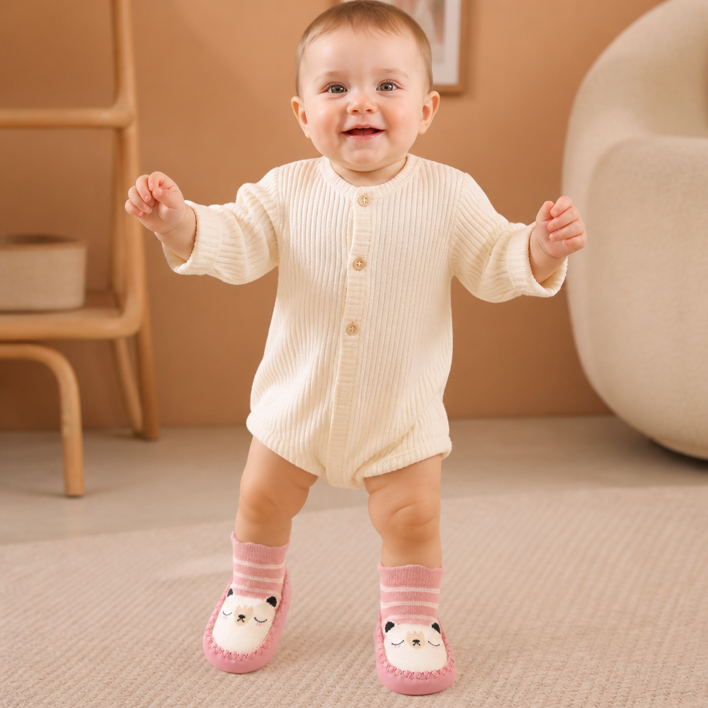Baby Breathable Sock Shoes – Non-Slip Soft Sole Walking Socks for Infants & Toddlers