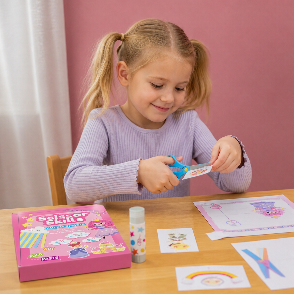 Kids Scissor Skills Activity Book – Safe Cutting Practice with Safety Scissors