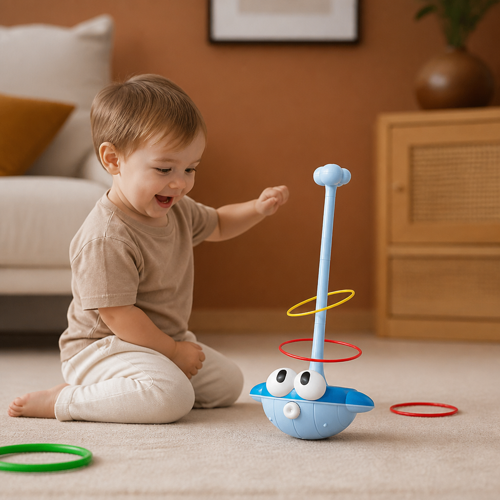 3-in-1 Educational Activity Game – Ring Toss, Basketball & Sticky Ball