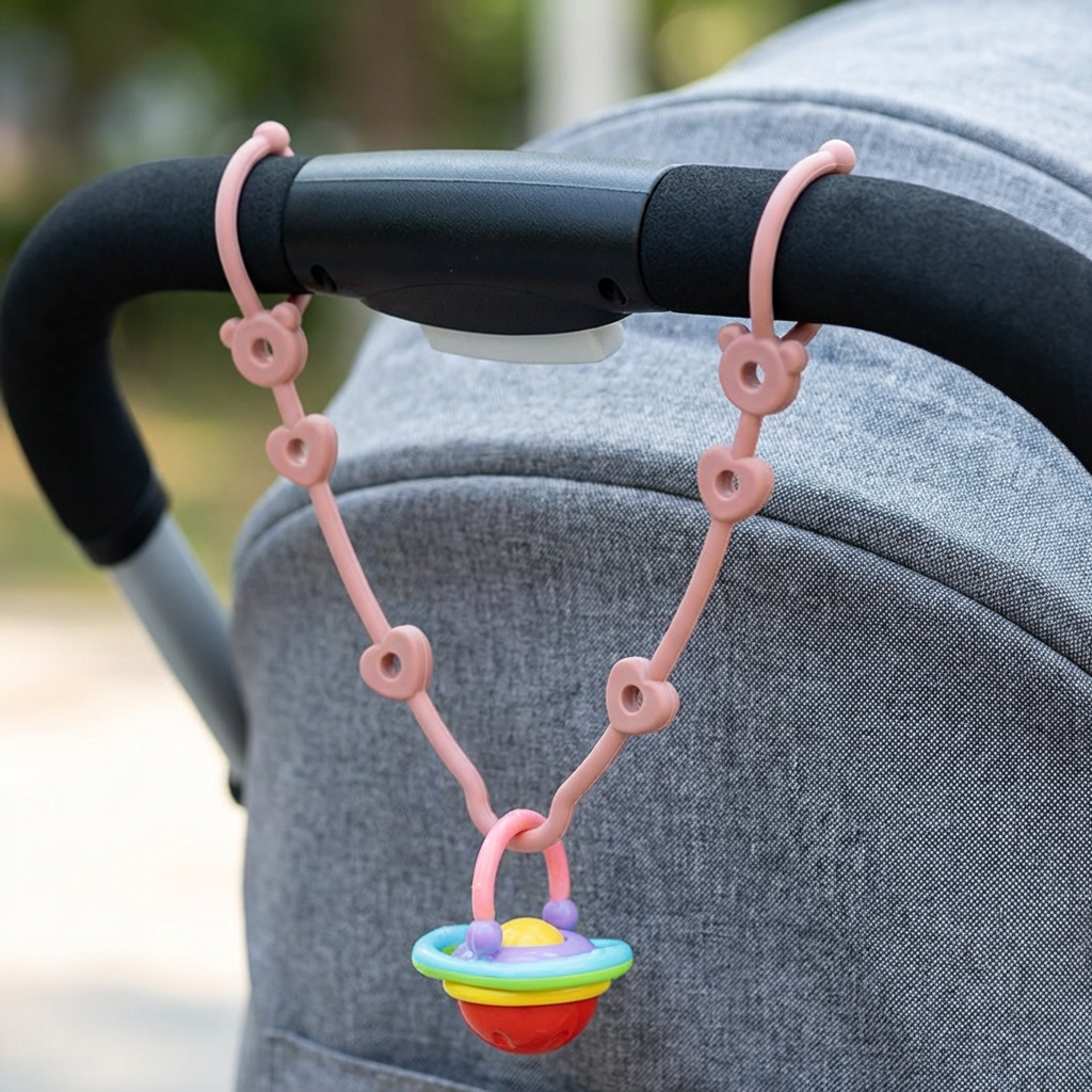 Silicone Baby Clip with Anti-Loss Protection – for Pacifiers & Toys (5 Pieces)