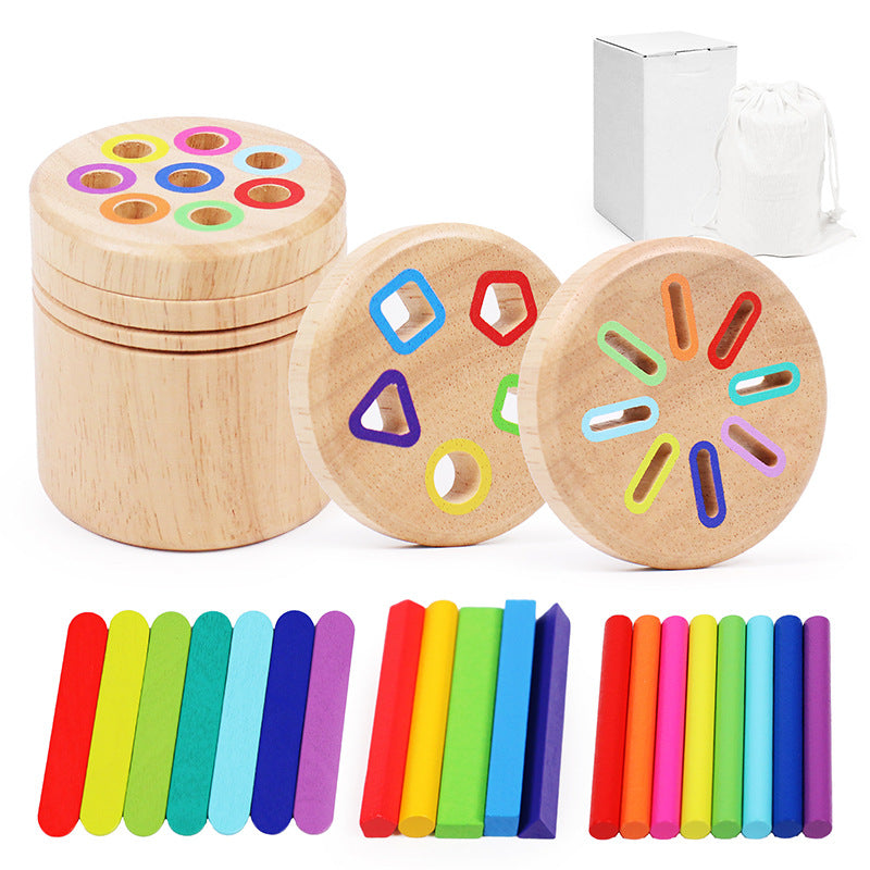 Montessori Wooden Colour & Shape Sorting Toy – Fine Motor Skills Learning Puzzle
