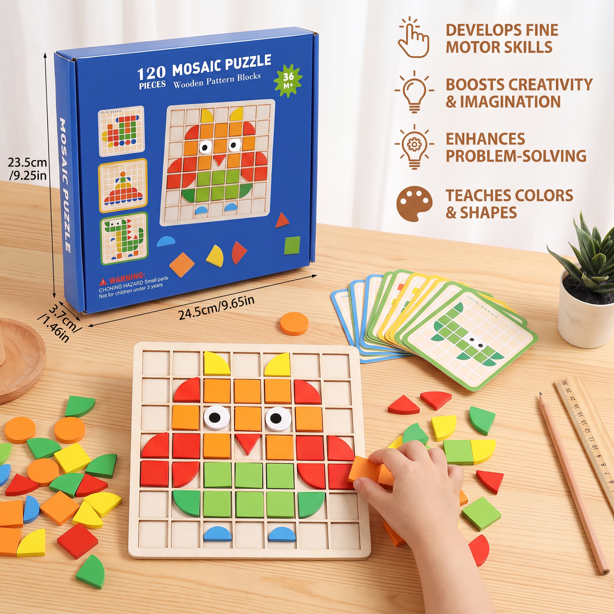 Montessori Mosaic Puzzle Colours and Shapes Game