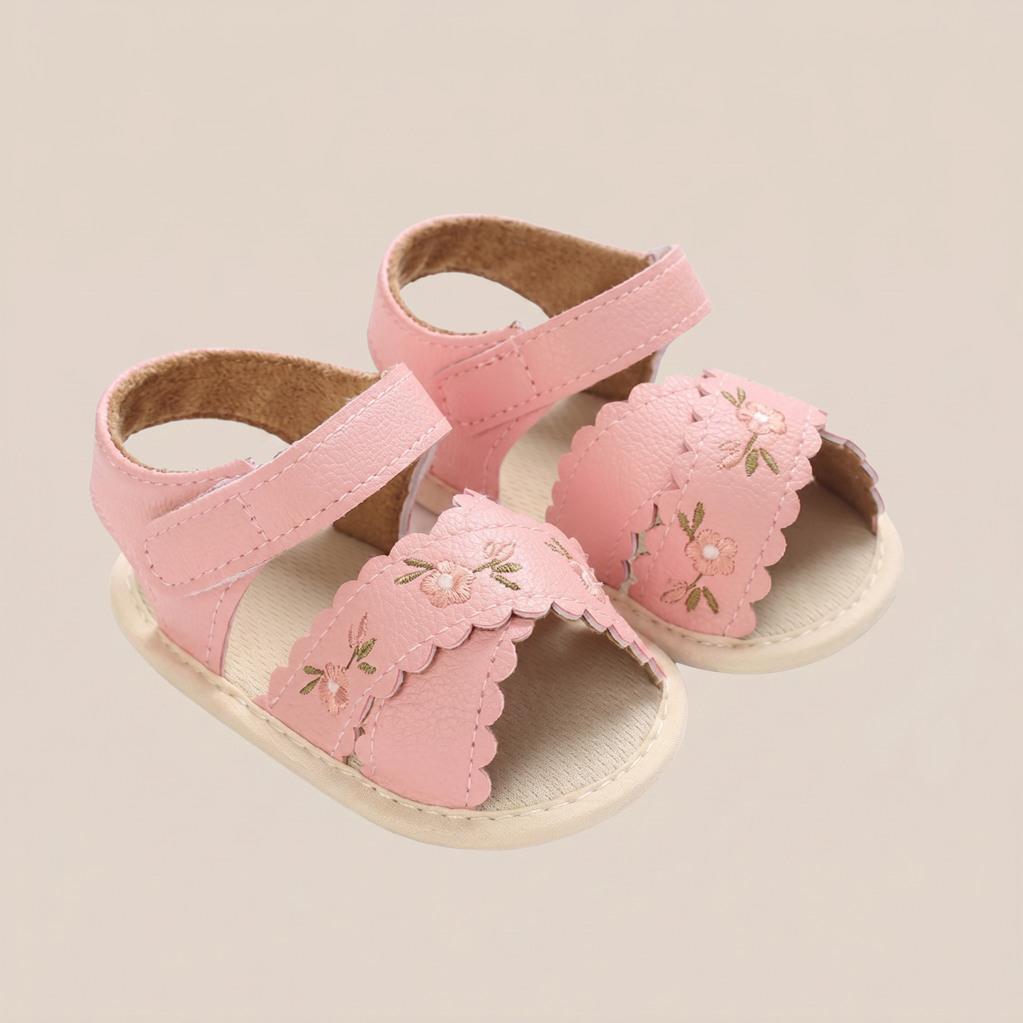 Scallop Edge Floral Sandals