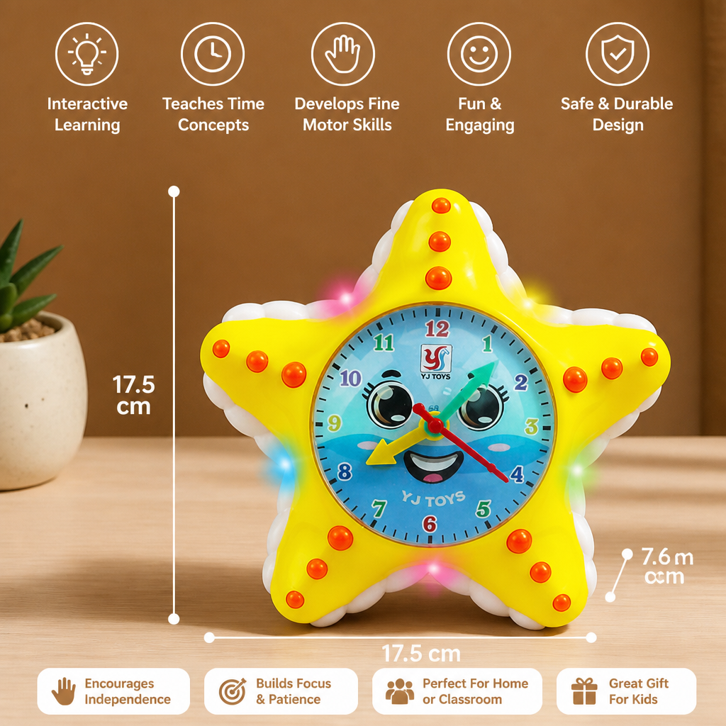 Starfish Clock Learning Toy – Interactive Time Teaching Toy for Kids