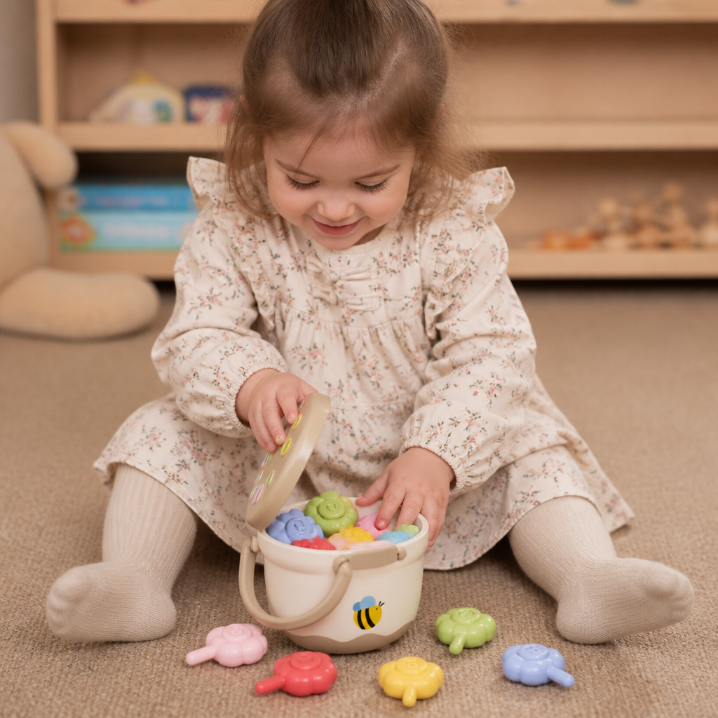 Montessori Flower Pot Color & Number Matching Learning Game