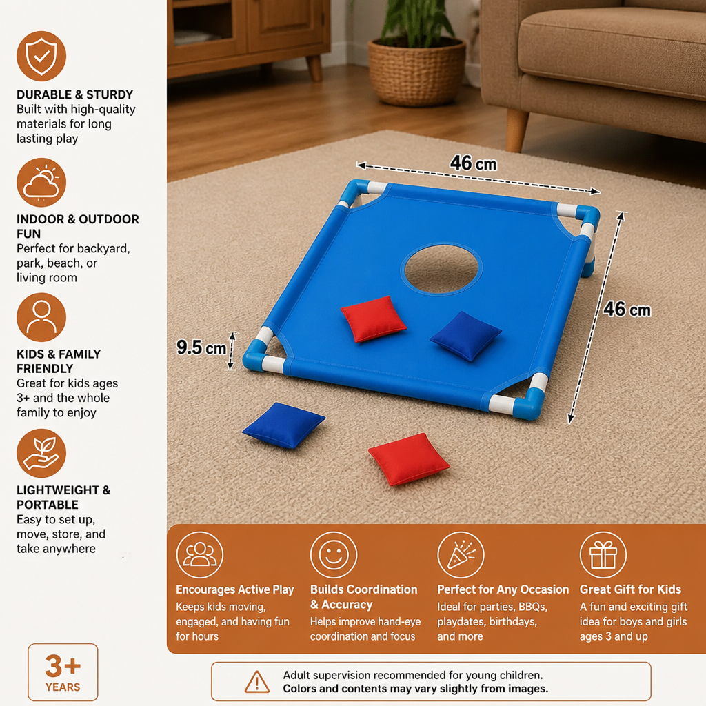 Indoor & Outdoor Two-Color Bean Bag Toss Game for Kids