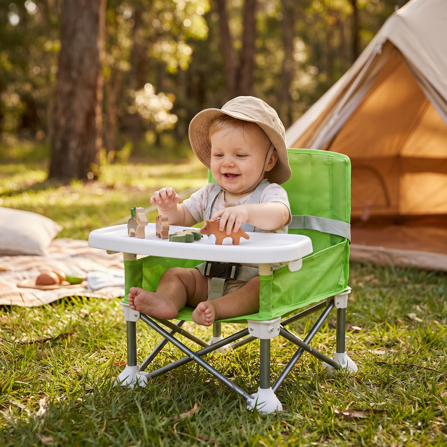 Foldable Baby Camping Chair with Tray for On the Go