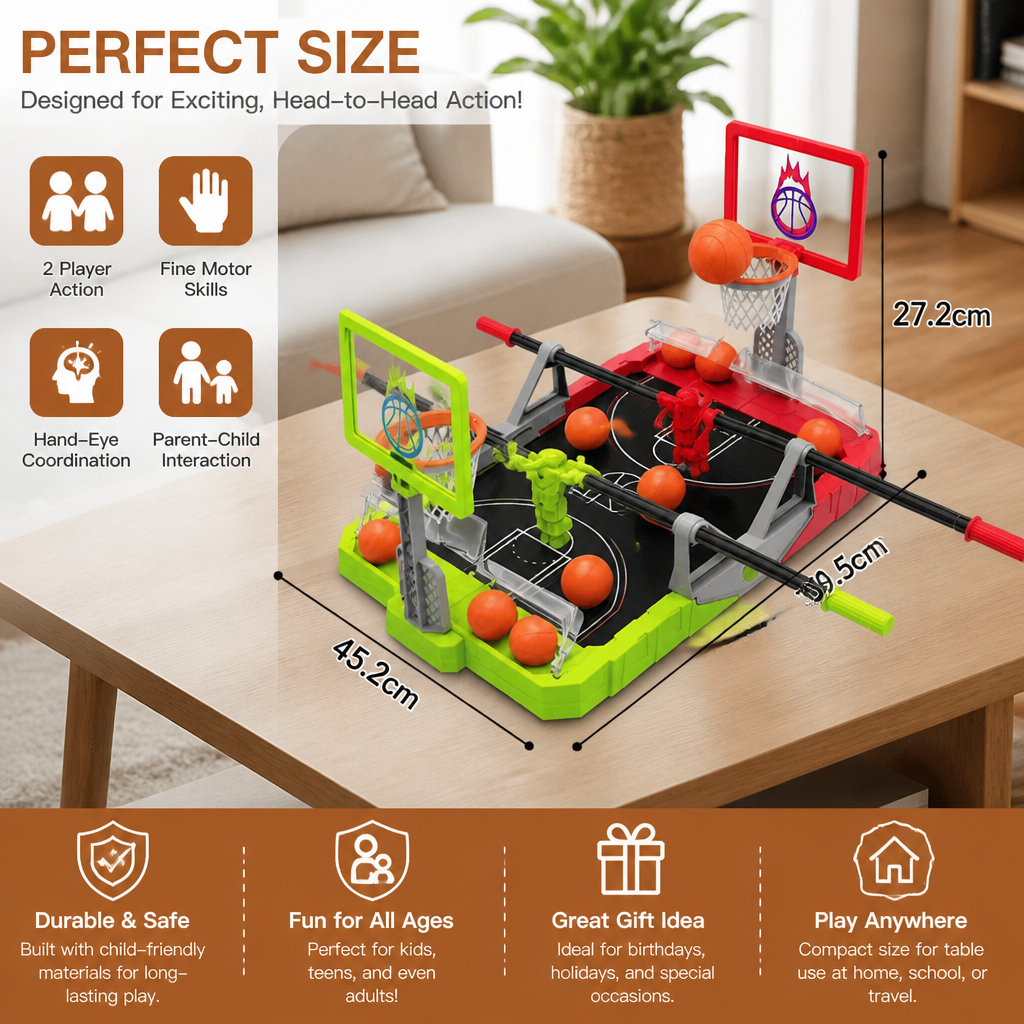 Mini Basketball Battle Game – 2-Player Tabletop Hoops Challenge
