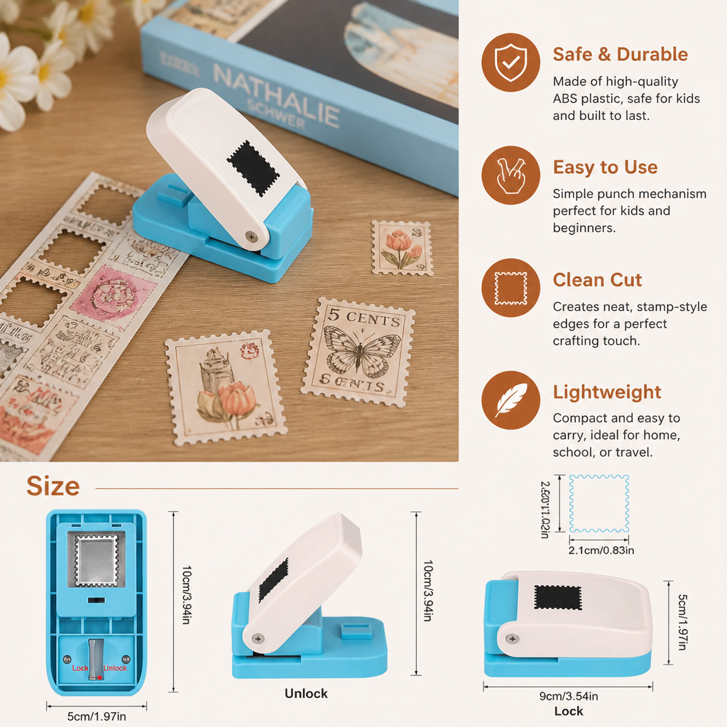 DIY Postage Stamp Paper Punch for Kids’ Arts & Crafts
