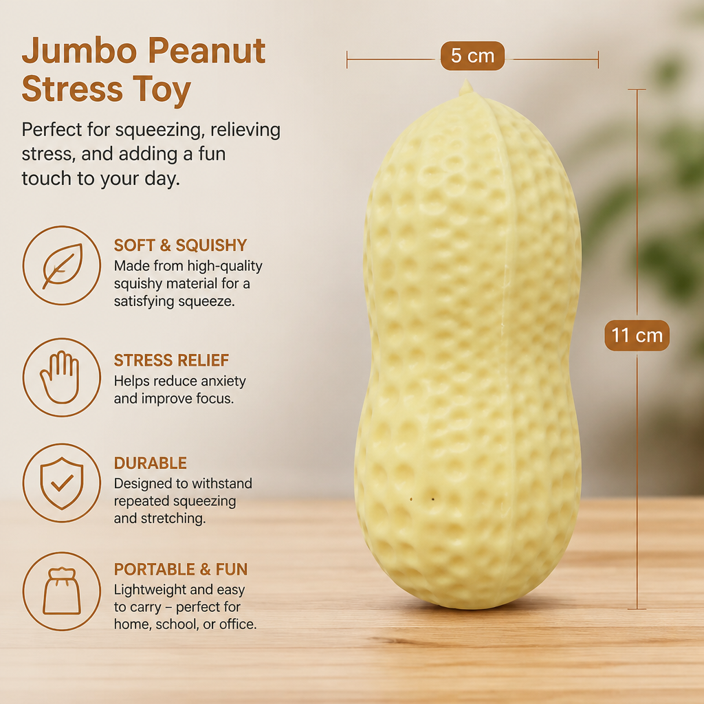 Jumbo Peanut Squishy Stress Toy