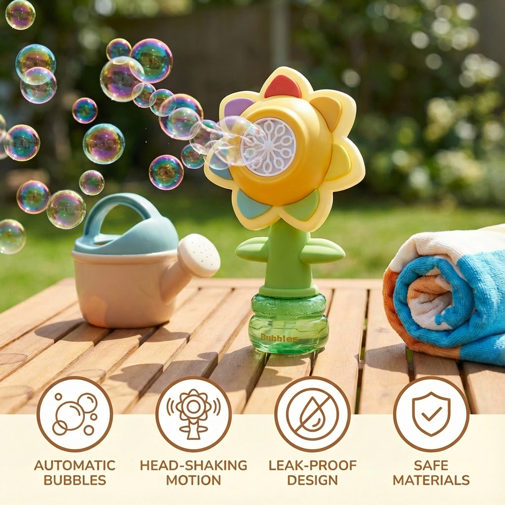 Head-Shaking Bubble Flower Toy for Kids