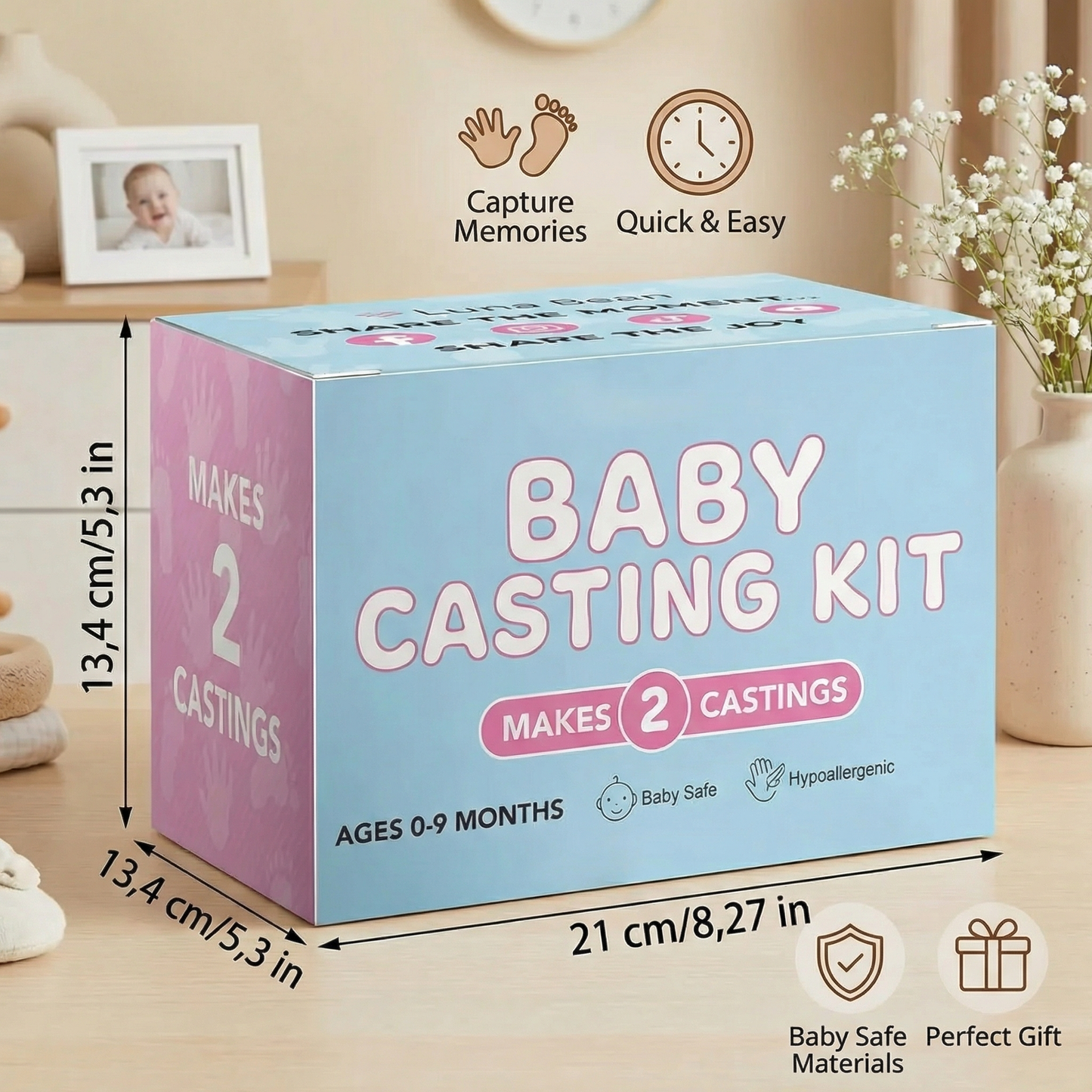 Baby Hand & Footprint Keepsake Kit – Memory Set for Newborns & Parents