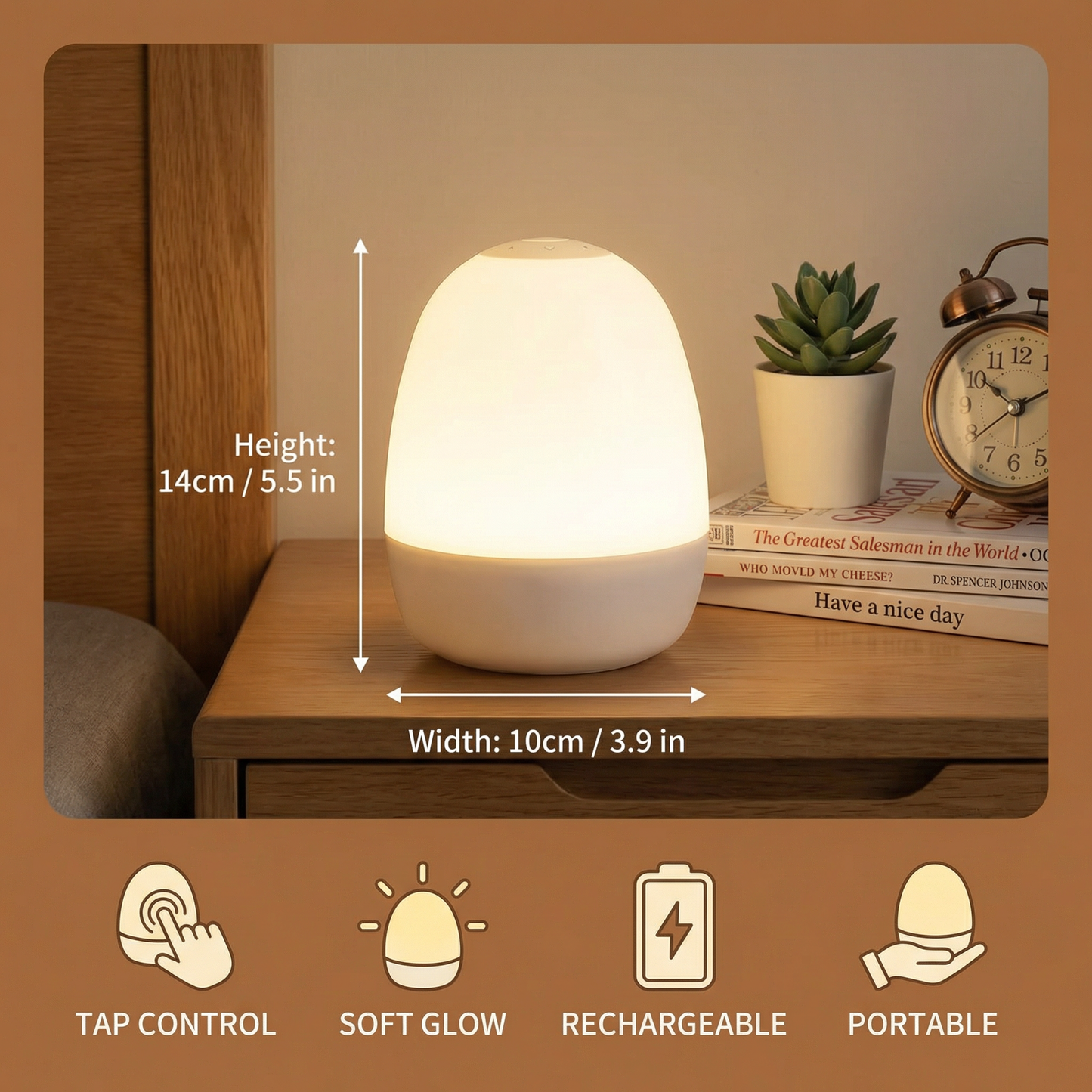 Egg-Shaped Silicone Night Light