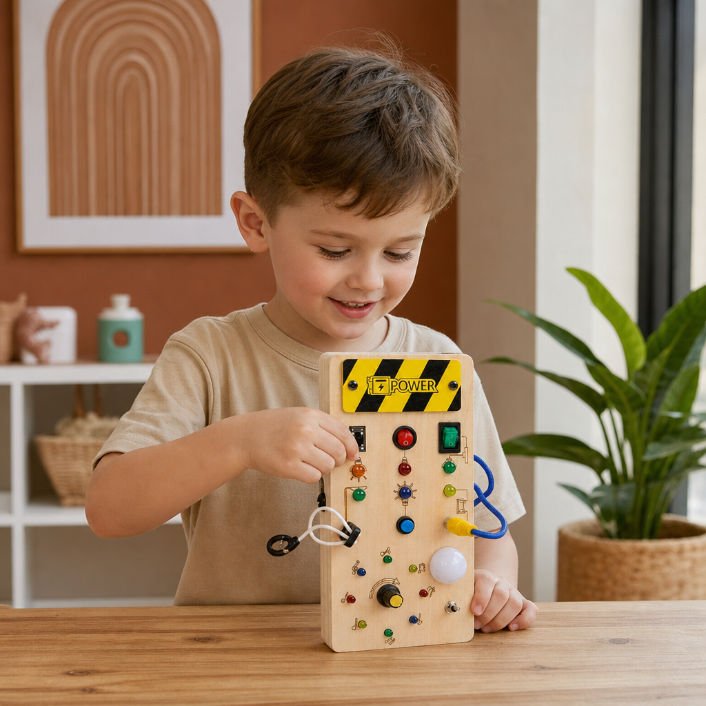 Montessori wooden activity board