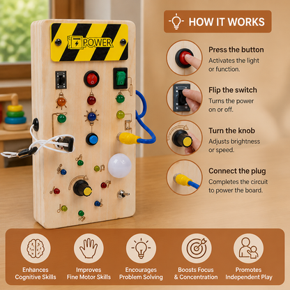 Montessori wooden activity board