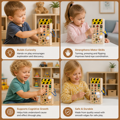 Montessori wooden activity board