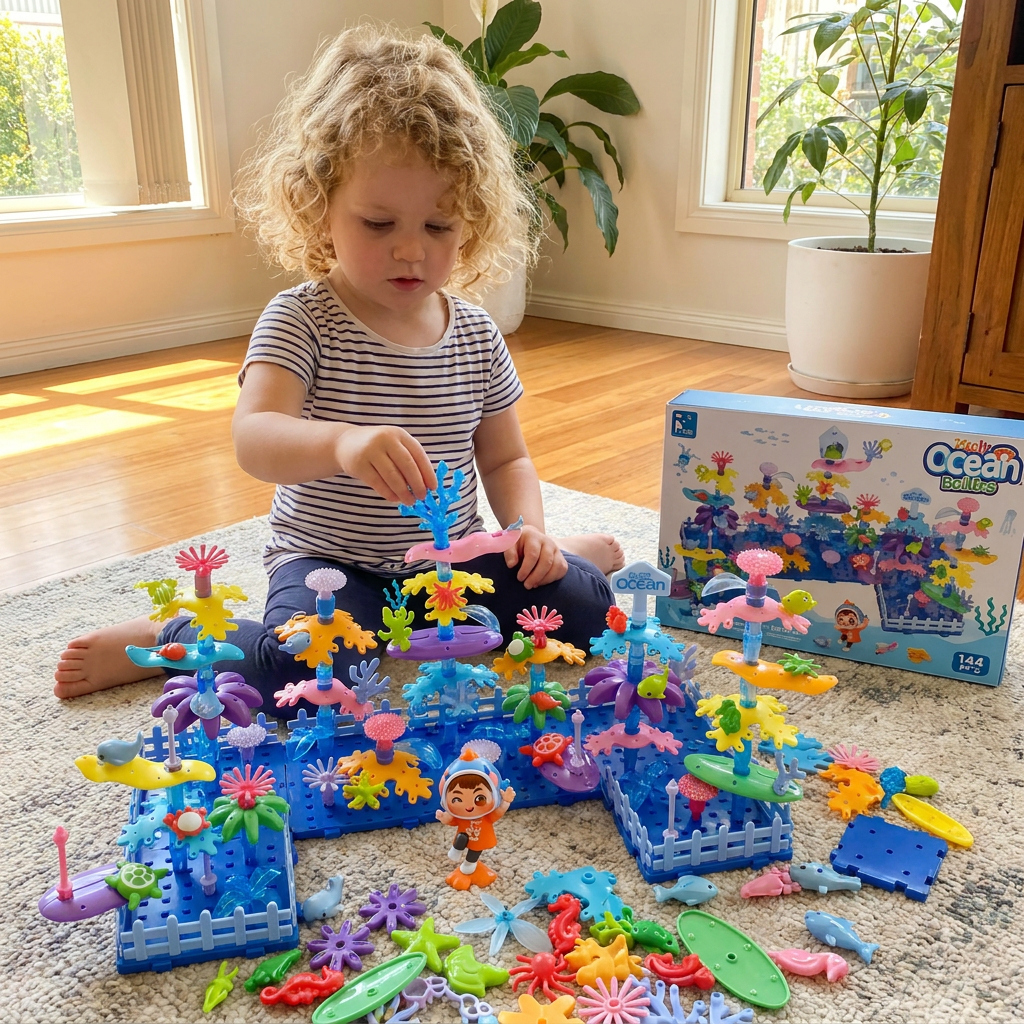 Kids Build-A-Garden Flower Toy Set – Creative Building Playset