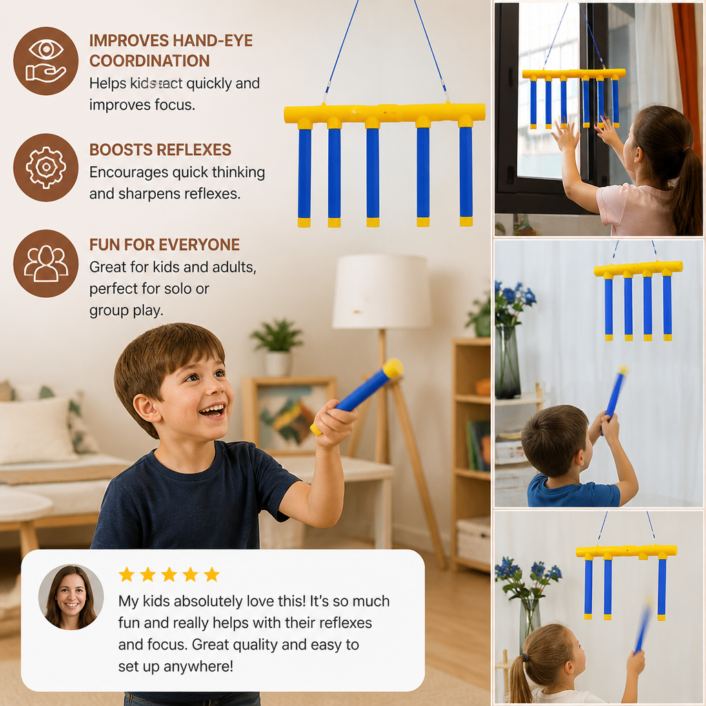 Falling Sticks Reflex Challenge Game – Hand-Eye Coordination Toy