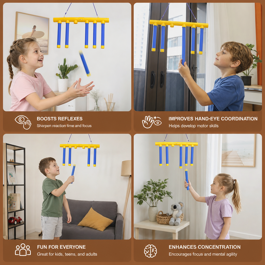 Falling Sticks Reflex Challenge Game – Hand-Eye Coordination Toy
