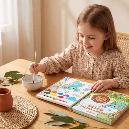 Watercolor Painting Book with Brush – Mess-Free Paint with Water Fun
