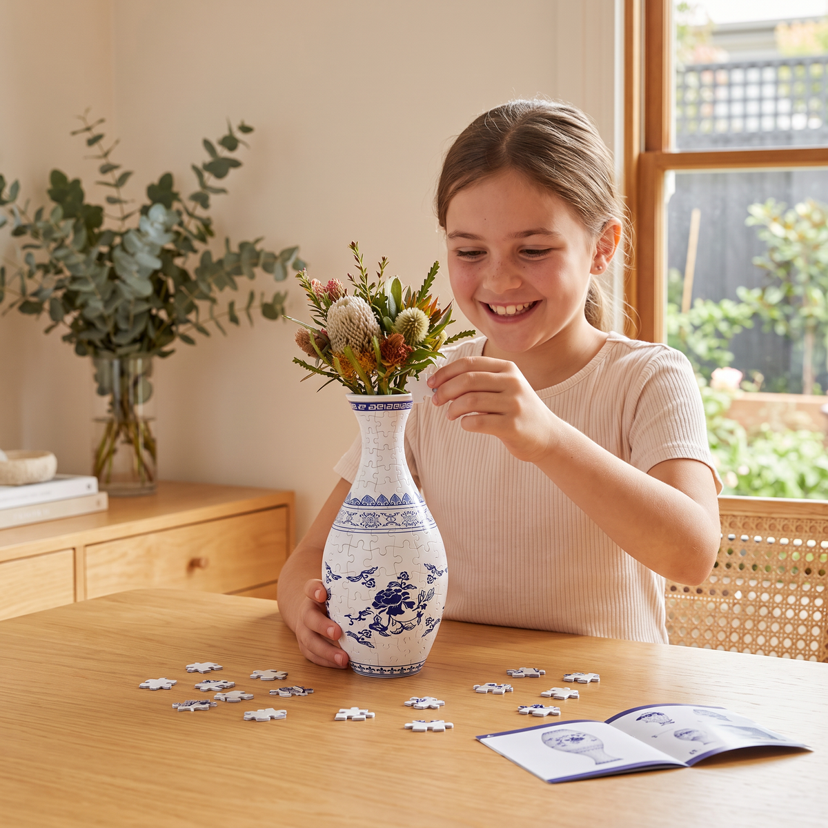 DIY 3D Jigsaw Puzzle Flower Vase