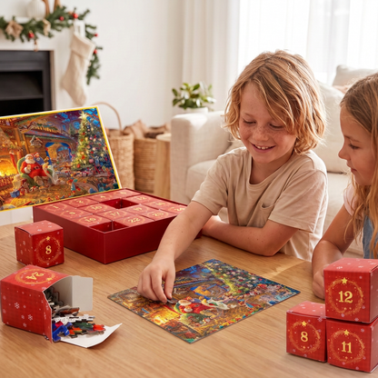 Christmas Jigsaw Puzzle Advent Calendar – 1008-Piece 24-Day Countdown Puzzle Set