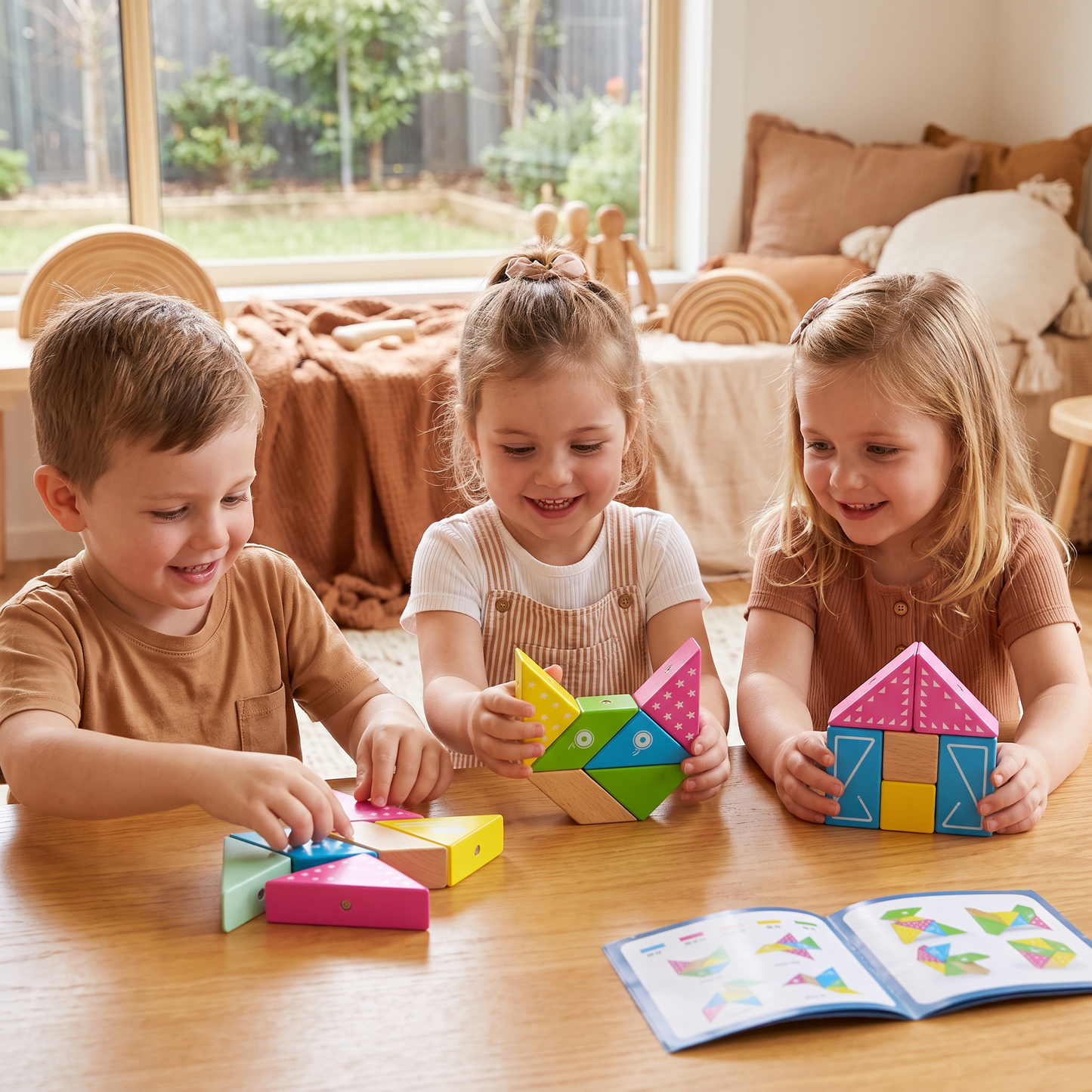 Magnetic Wooden Geometry  Puzzle Blocks
