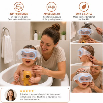 Adjustable Baby Water & Shampoo Visor with 360° Eye & Ear Protection