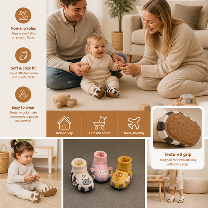 Cosy Baby Sock Shoes – Warm, Non-Slip & Comfortable