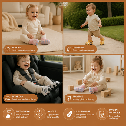 Cosy Baby Sock Shoes – Warm, Non-Slip & Comfortable