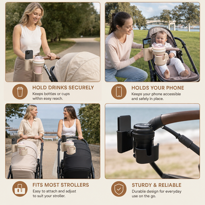 3-in-1 Baby Stroller Cup & Phone Holder