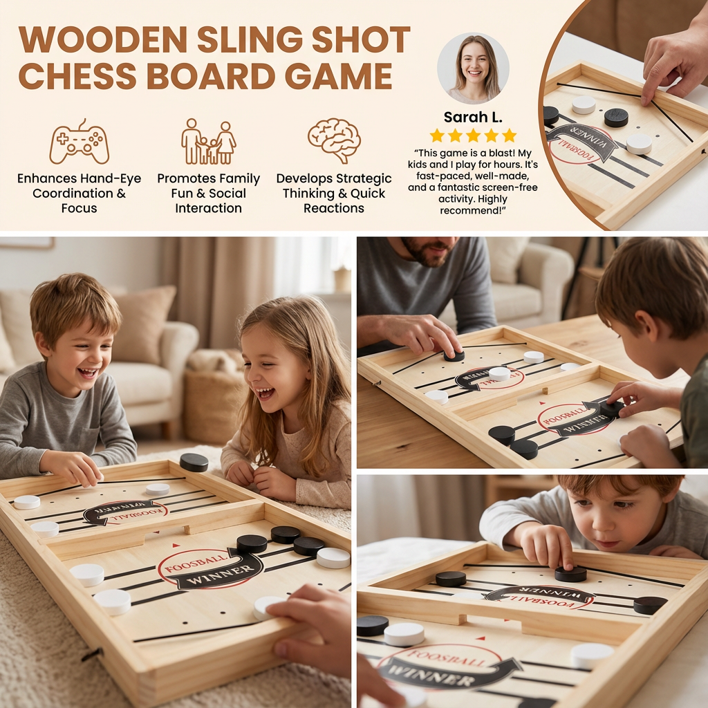 Wooden Catapult Chess Board Game for Family Game Night