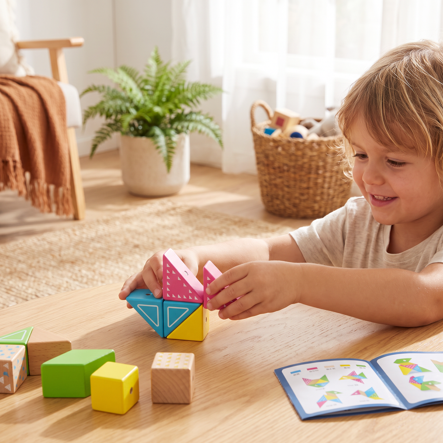 Magnetic Wooden Geometry  Puzzle Blocks