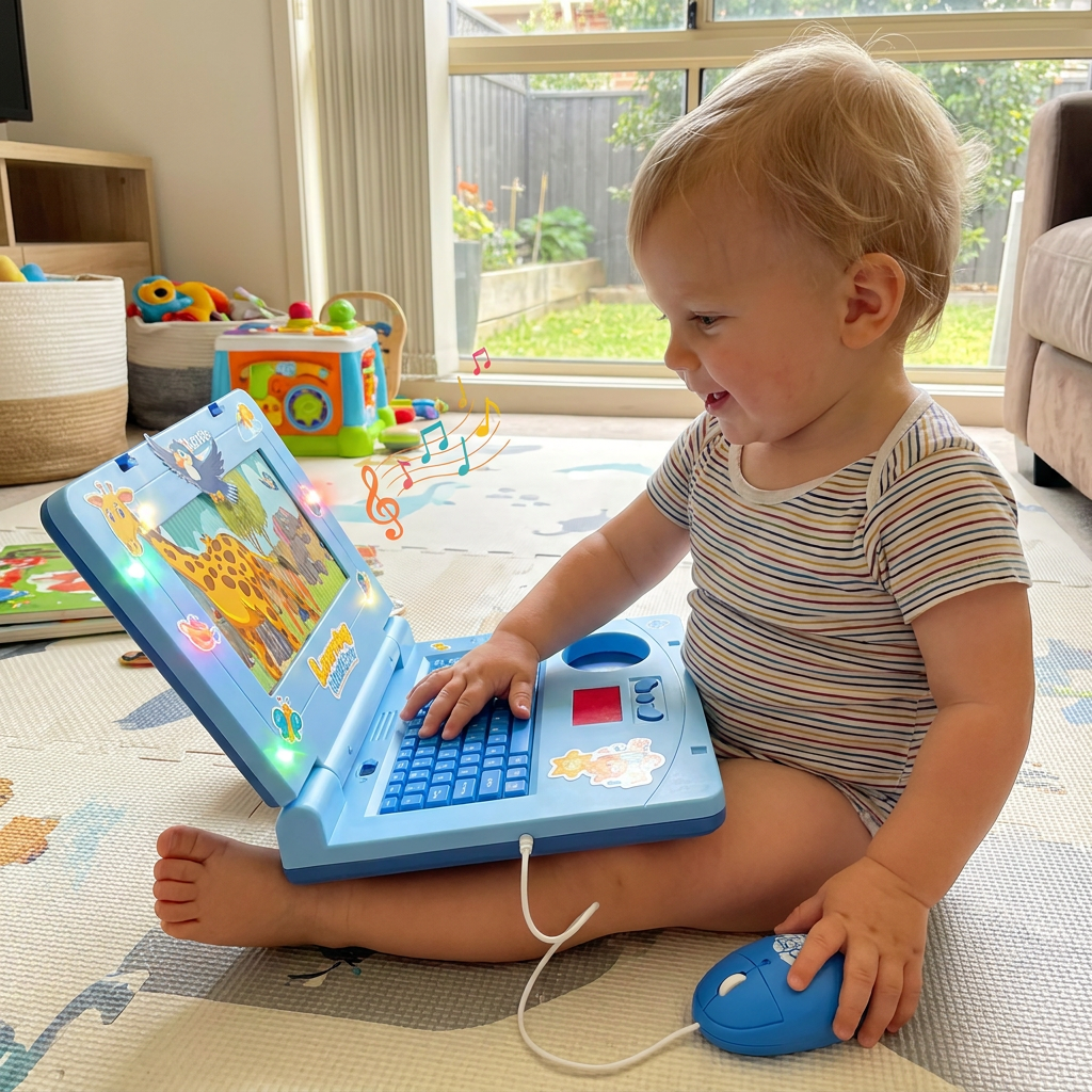 Kids’ Interactive Laptop with Lights, Music & Scrolling Screen