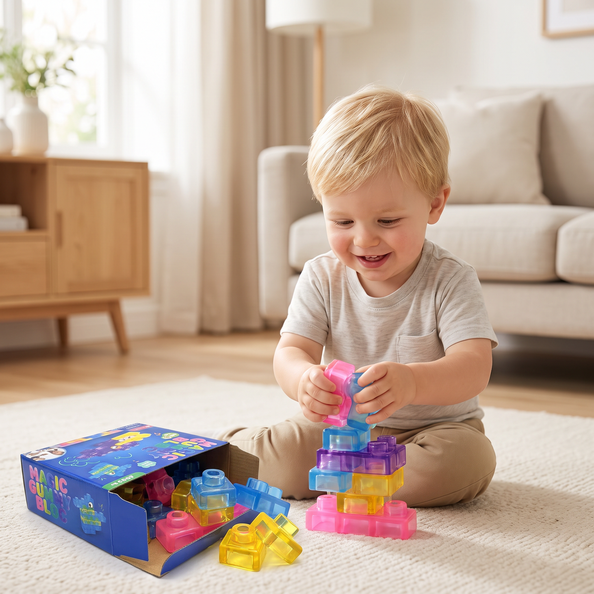 Safe & Soft Squishy Jelly Building Blocks for Kids